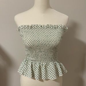 Green & White Polka Dot Tube Top